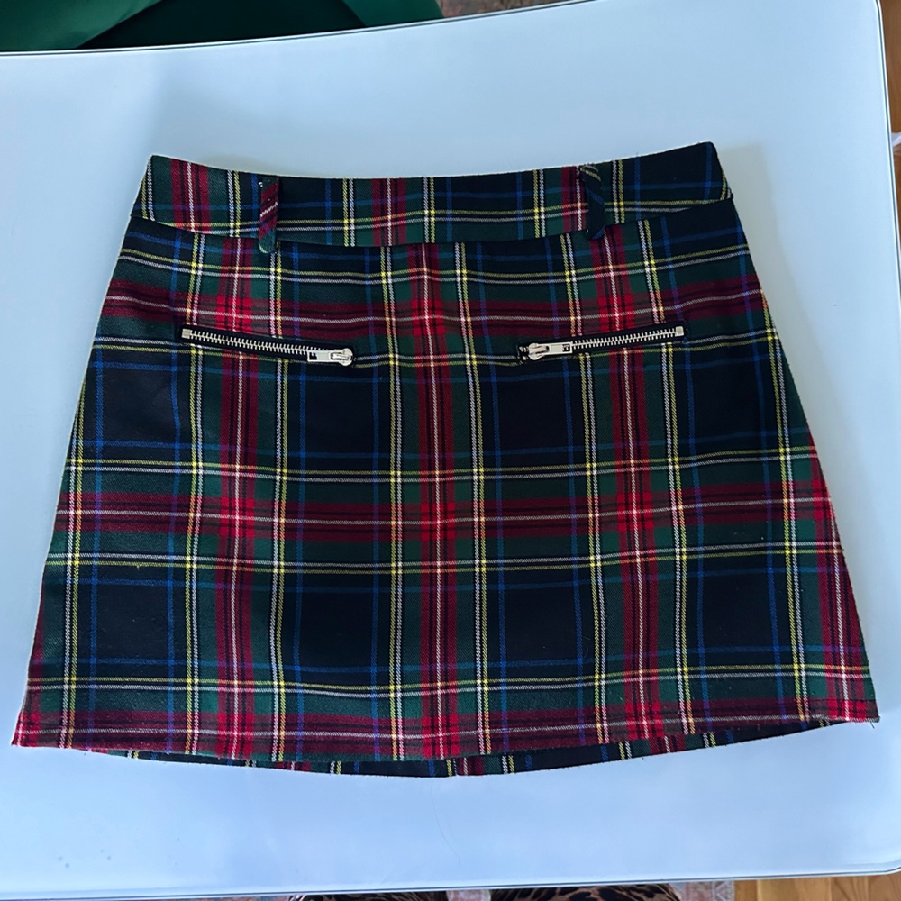 Red Plaid Mini Skirt